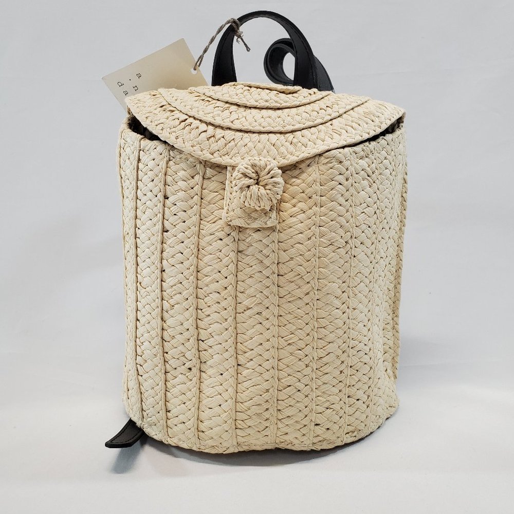 Women's Straw Basket Backpack - Natural - NWT